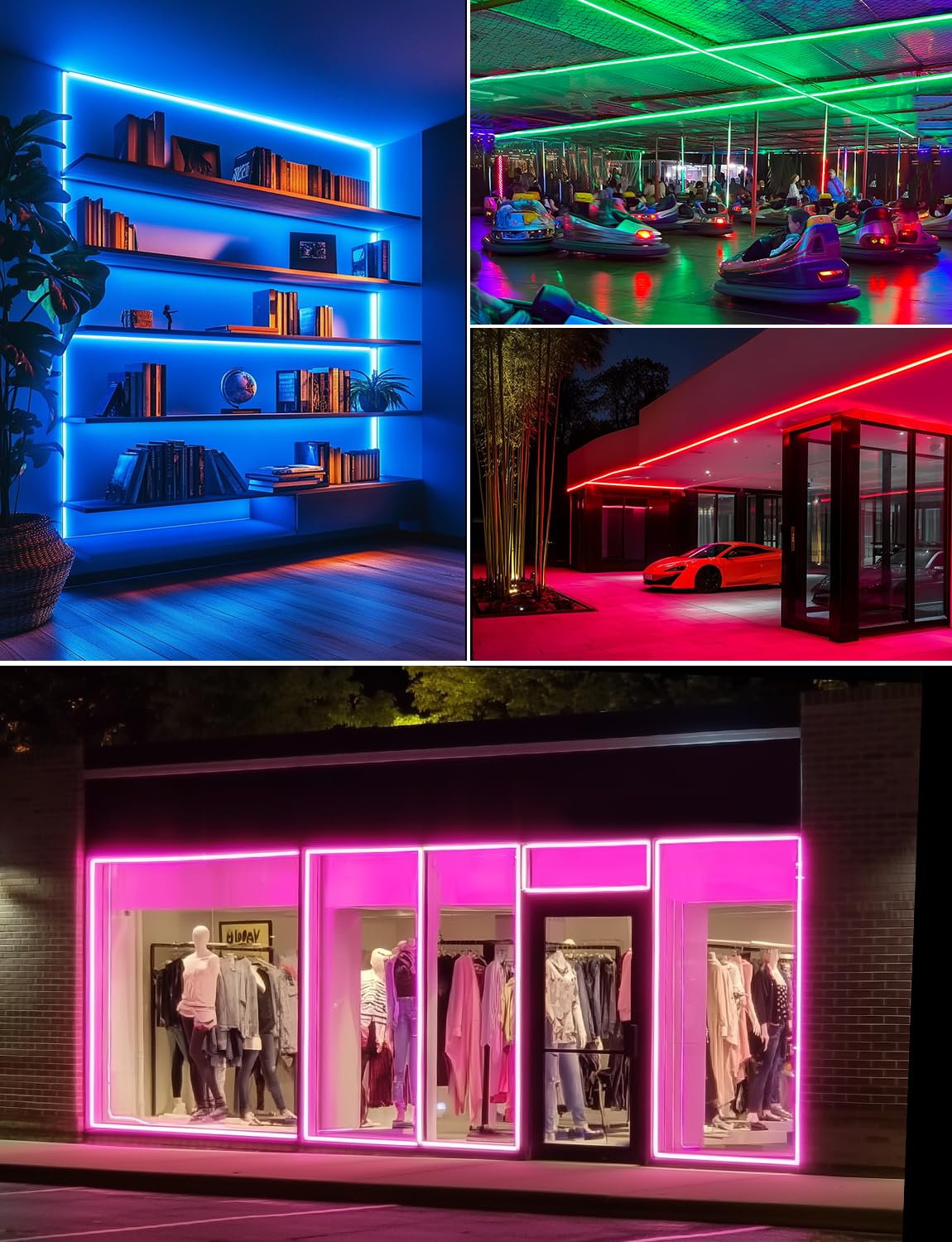 HeliosRibbon 50FT RGB LED Neon Rope Lights, Waterproof, Remote Control, IP65, Model HR-MNEON-RGB-15M