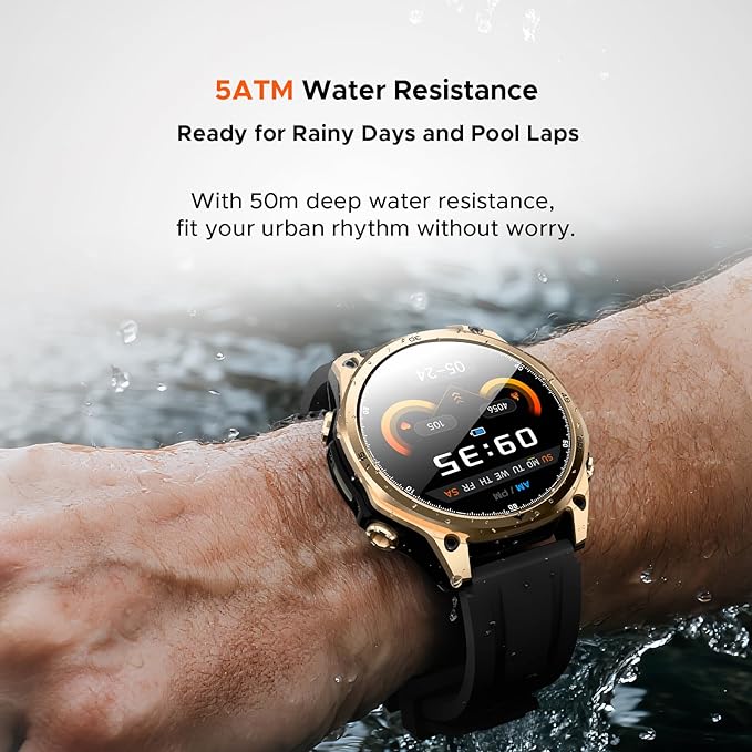 DOOGEE Anywise W1 Mens Smart Watch, 5ATM Dual-Band GPS Fitness Tracker, 1.43'' Smart Watches for Android and iPhone, 170+ Sports Modes, Answer/Make Calls/18 Days Battery/Led Flashlight/Compass/2 Strap