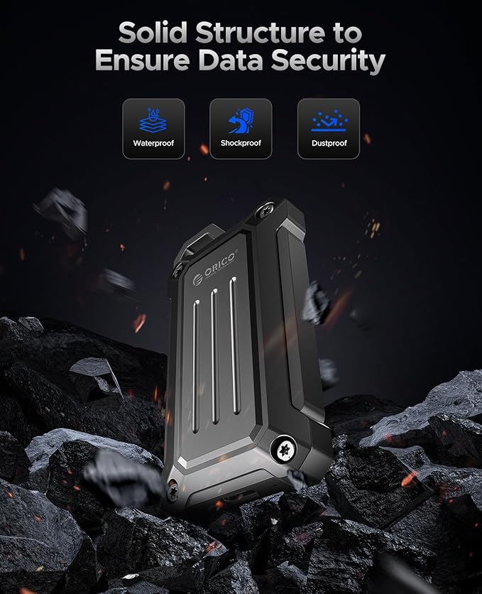 ORICO 512 GB Portable SSD Up to 2000 MB/s USB 3.2 Gen 2 x 2 External Solid State Drive, Zinc Alloy Design, Water and Dust Resistance for Outdoors Professionals, Photography, PSSD - MINI20