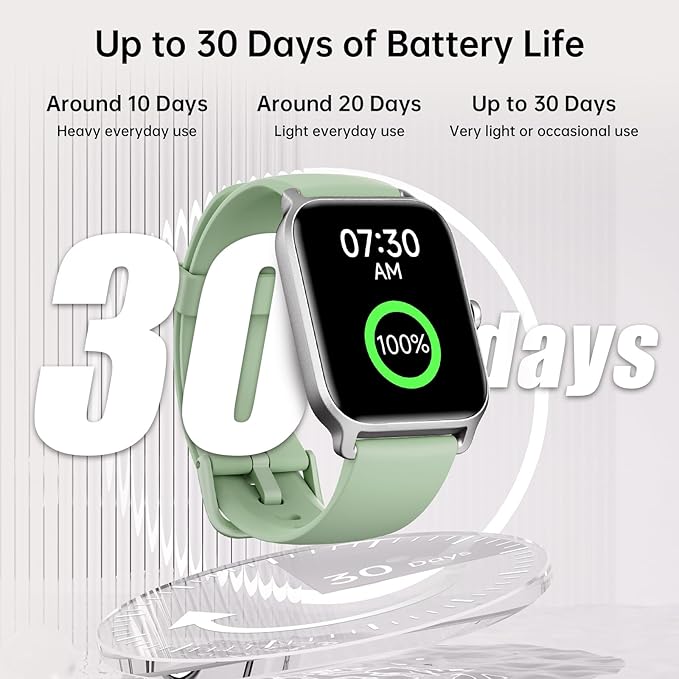 Smart Watches for Women with Alexa & Bluetooth Call,1.85" HD Screen Fitness Tracker,30-Day Battery, Heart Rate/Sleep/SpO2 Monitor,100+ Sports Modes,2ATM Waterproof Smartwatch for Android iPhone(Green)