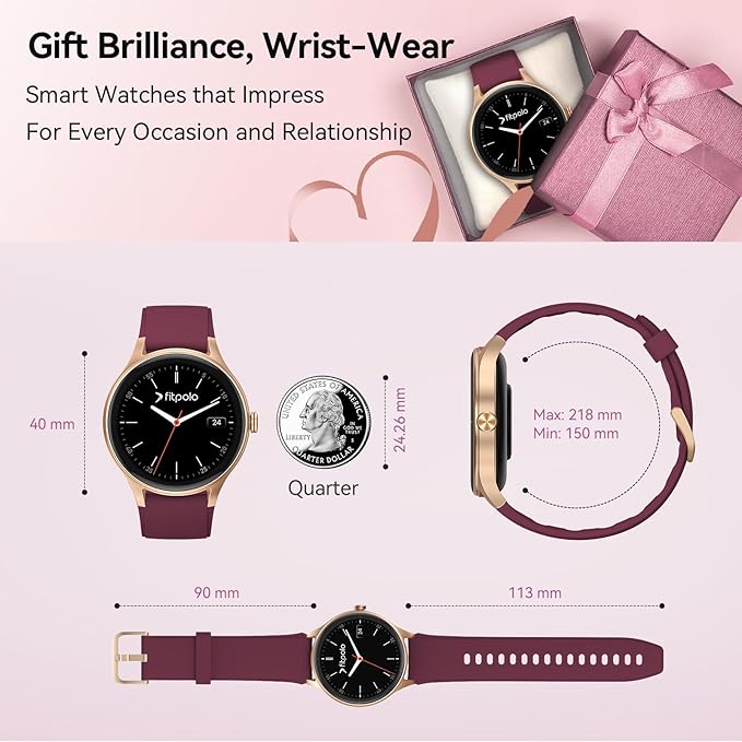 Smart Watches for Women/Men, 1.27" HD Smartwatch Fitness Tracker with Bluetooth Calls (Make/Answer), Heart Rate/SpO2/Sleep Monitor, 12 Days Battery, IP68 Waterproof - Purple