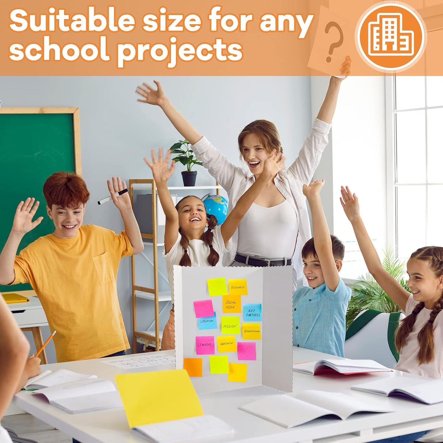 Ctosree 18 Pcs Tri Fold Poster Board Bulk, Lightweight Presentation Board, Science Fair Project Display Paperboard, Single Wall(22 x 38 Inch,White)