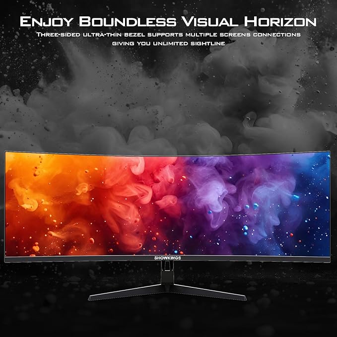 49 Inch Curved Ultrawide QHD Gaming Monitor, 1500R 165Hz 32:9 QHD 5120x1440 Computer Monitor, 127% sRGB VESA Display HDR, Supports Wall Mounted Installation, Eye Care