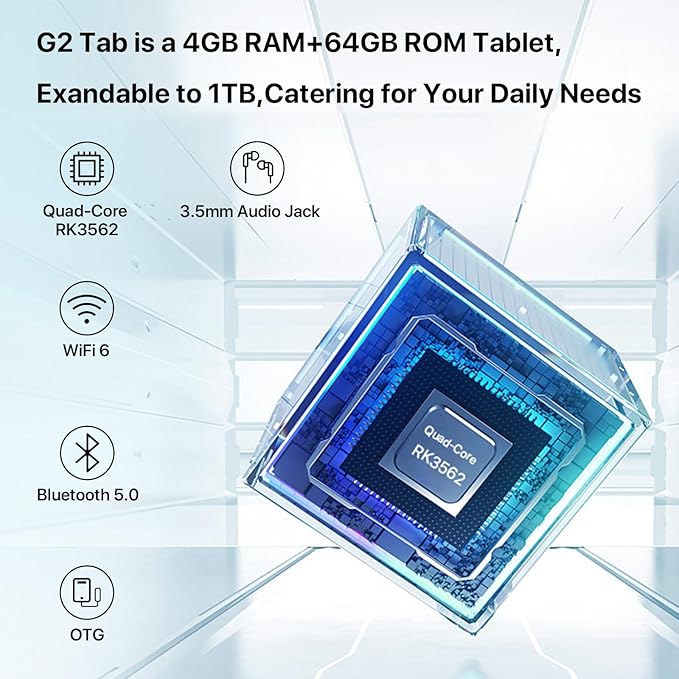 UMIDIGI G2 Tab Android 13 Tablet 8(4+4) GB RAM+64GB up to 1TB 10.1 inch Tablets with Quad-Core Processor 8MP+8MP Dual Camera WiFi 6 Bluetooth 5.0 6000mAh Split Screen Android Tablette Gray
