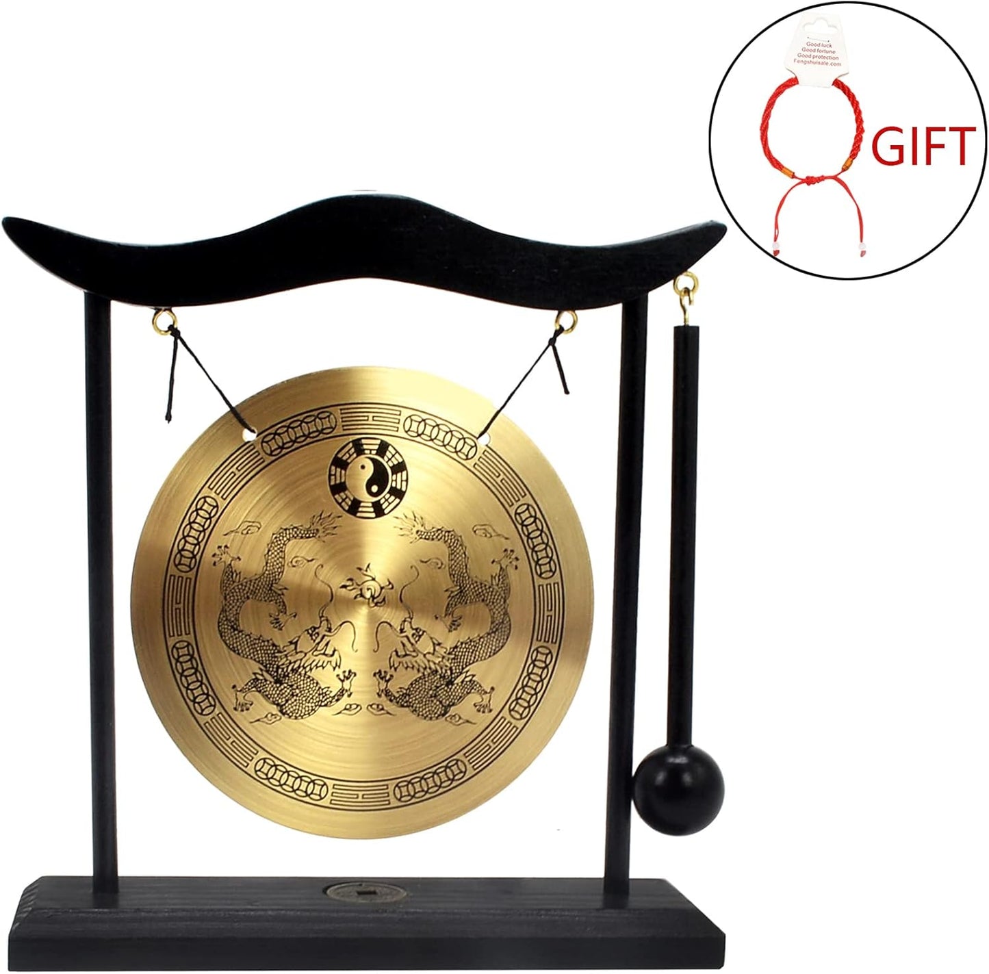 Zen Art Brass Feng Shui Desktop Gong H1303