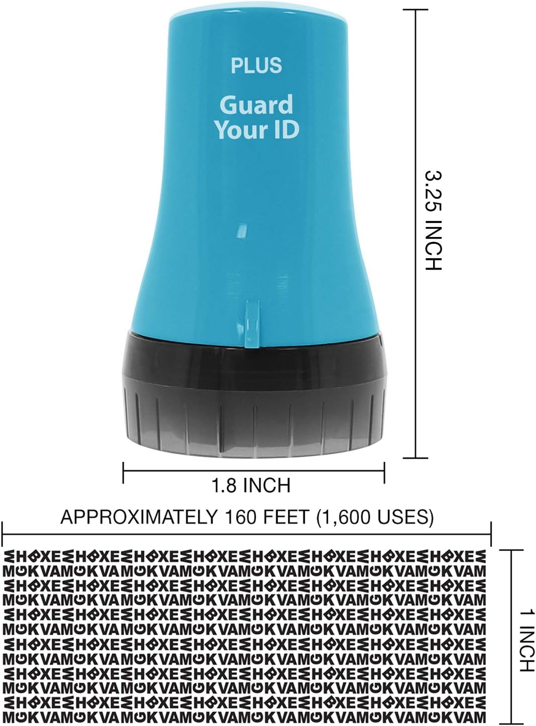 Guard Your ID Wide Advanced Roller 2.0 Identity Theft Prevention Security Stamp Turquoise