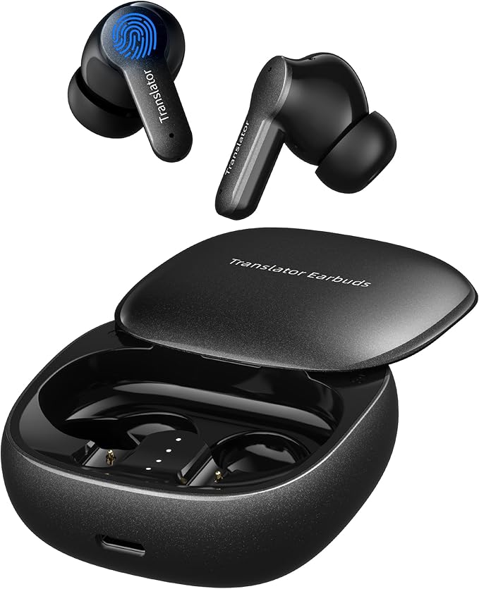 M3 AI Translation Earbuds Real Time, Language Translator Device in 144 Languages, 3-in-1 Offline Two-Way Audífonos Traductores, Live Translate Headphones, No Subscription Required (Black)