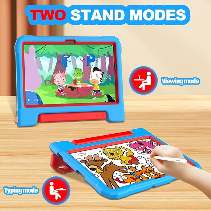 YIHE Kids Case for Samsung Galaxy Tab A11 Plus 2025 & A9 Plus 2023 11 Inch, Shockproof Handle Stand Cover with Built-in Screen Protector, Blue&Red
