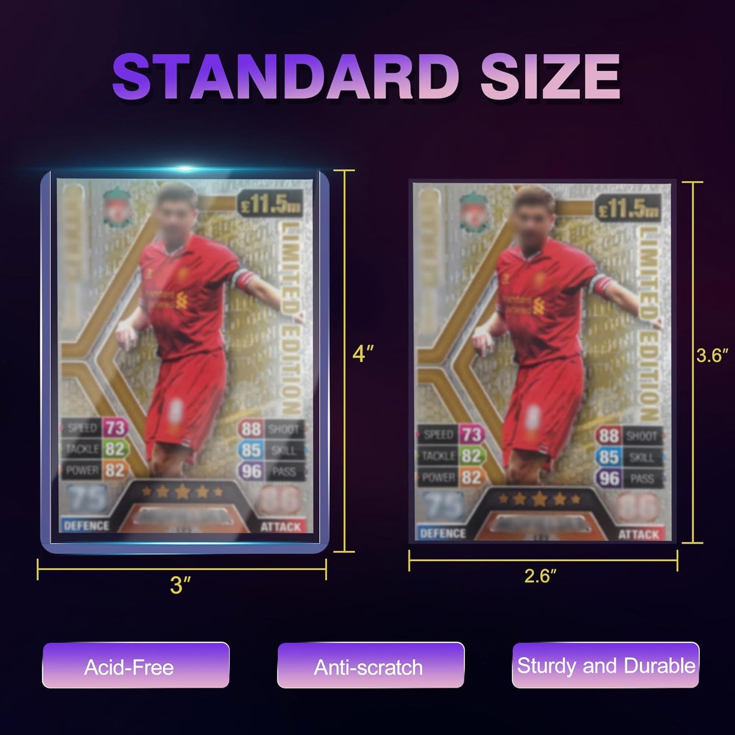 200 Packs Card Sleeves Top Loaders for Cards,3"X4" Baseball Card Protectors Toploaders for Cards,Hard Plastic Card Holder for Trading Sports Football Game Cards (100 Hard Sleeves+100 Penny Sleeves)