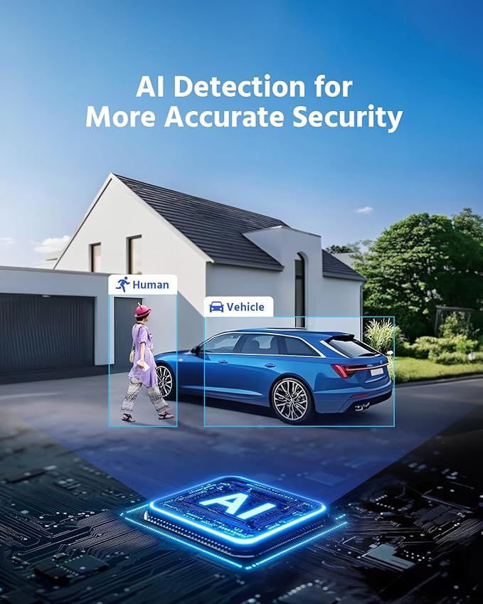 ANNKE H500 8CH 4pcs 3K 5MP Camera PoE Security System, H.265+ NVR with 2TB Hard Drive, Outdoor Bullet IP Cam, Color Night Vision, Built-in Mic&SD Card Slot, Smart Motion Detection, Works with Alexa