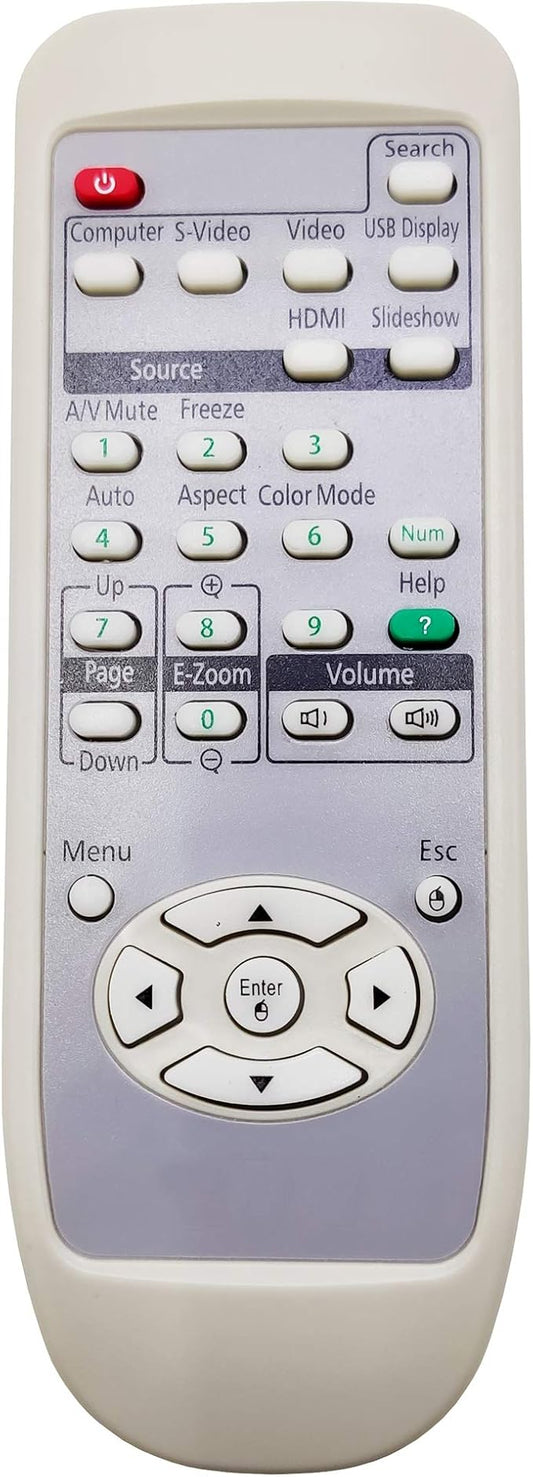 1491616 Projector Remote Control for Epson EX31, EX3200, EX51, EX5200, EX71, EX7200, EB-W6, EP700, EX70, PowerLite 826W+/ 84+/ 85+/ 92/93/ 935W/ 95/ 96W/ S7/ S9/ W7/ X9/ W6/ Home Cinema 700