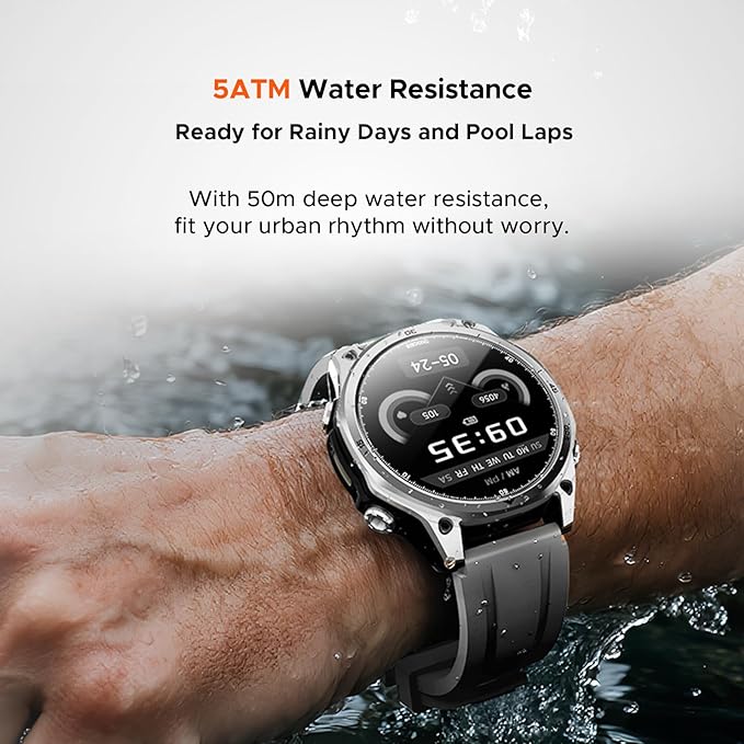 DOOGEE Anywise W1 Mens Smart Watch, 5ATM Dual-Band GPS Fitness Tracker, 1.43'' Smart Watches for Android and iPhone, 170+ Sports Modes, Answer/Make Calls/18 Days Battery/Led Flashlight/Compass/2 Strap