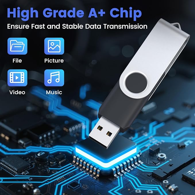 ABLAZE 8GB USB Flash Drive 50 Pack, USB 2.0 Thumb Drives Bulk Memory Sticks Pendrives 50PCS (Mixcolors)