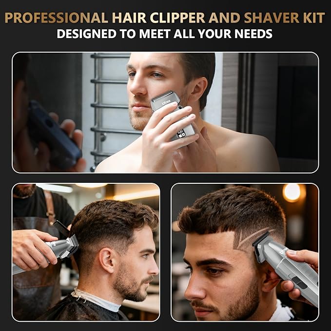 Ufree Hair Clippers for Men Professional, Beard Trimmer and Foil Shaver Electric Razor, Cordless Barber Clippers and Trimmers Set for Hair Cutting and Grooming, Gifts for Men
