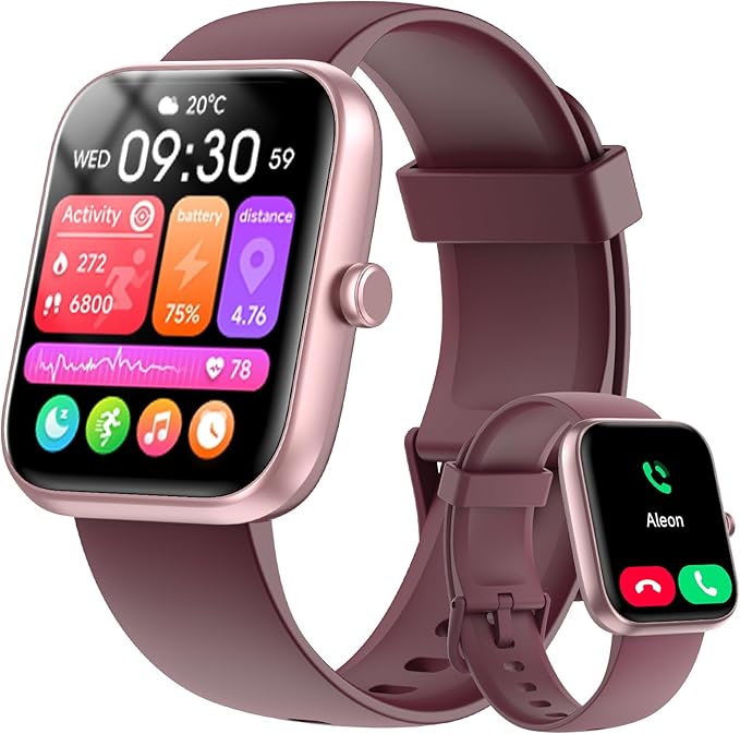 Smart Watch for Women Men with Bluetooth Call, Alexa Built-in Smartwatch, 1.83"DIY Dial Fitness Watch with Sleep Heart Rate Monitor, 110+ Sport Modes, IP68 Waterproof Watch Compatible with Android iOS