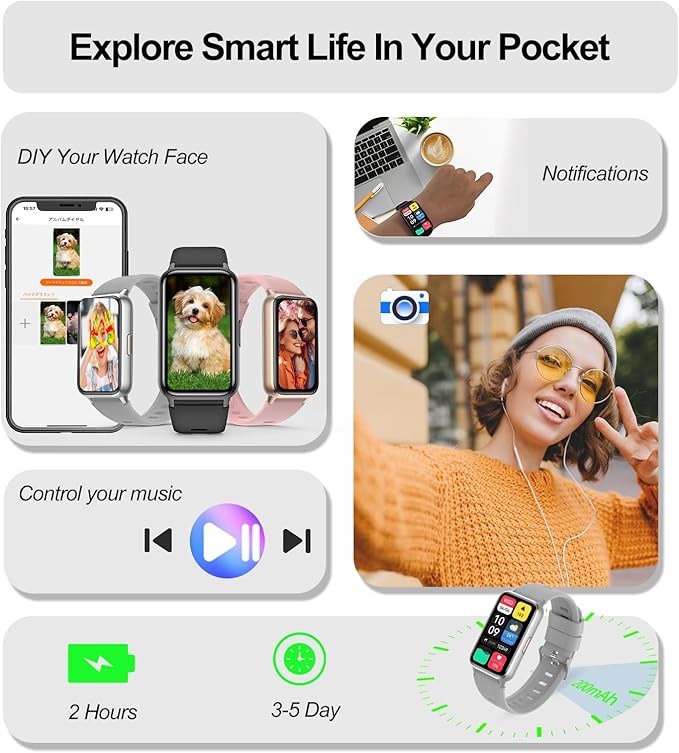 Fitness Tracker (Answer/Make Calls), Smart Watch for Women Men, with 1.47″ AMOLED Always-On Display, 24/7 Heart Rate, Sleep Tracking, 110+ Sport Modes, Waterproof, Compatible for Android Phone