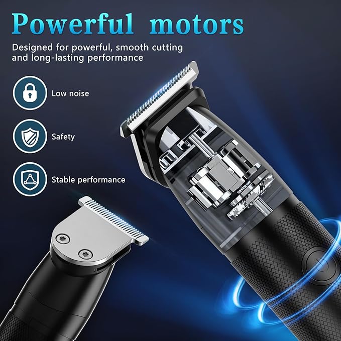 Beard Trimmer for Men Professional with Hair Clippers, 6-in-1 Cordless Hair Trimmer Set, IPX6 Waterproof Mens Grooming Kits Electric Razor for Face,Mustache,Body,Ear,Nose,Gifts