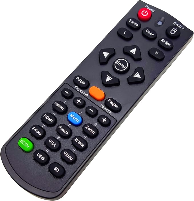 Projector Remote Control for Optoma EW556, EX555, EX556, TW556-3D, TW635-3D, TX635-3D, W304M, W306ST, W401, W501, X304M, X306ST, X401, X501, ZW210ST, ZW212ST, ZX210ST, ZX212ST