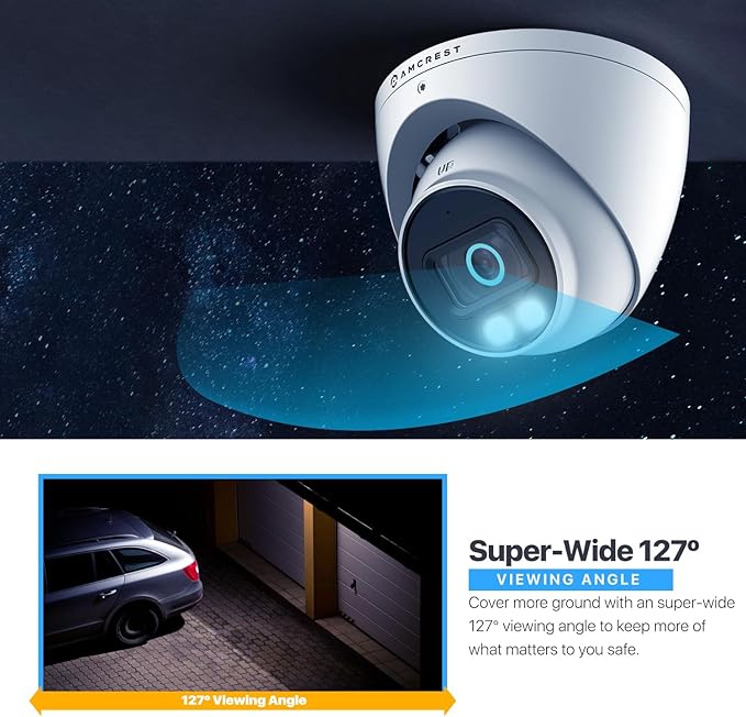 Amcrest Night Color Turret Analog Camera w/ 131ft Full Color Nightvision, Security Camera Outdoor for CCTV DVR, Built-in Microphone, 127° FOV, 2MP@30fps AMC-NC-1080TC28-W-V3