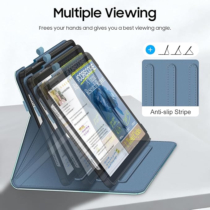 Fintie Case for Samsung Galaxy Tab A9 Plus/A9+ 5G 11 Inch 2023 Model (SM-X210/X216/X218), Multi-Angle Viewing Smart Stand Back Cover with Pocket Auto Wake/Sleep, Blue Ocean