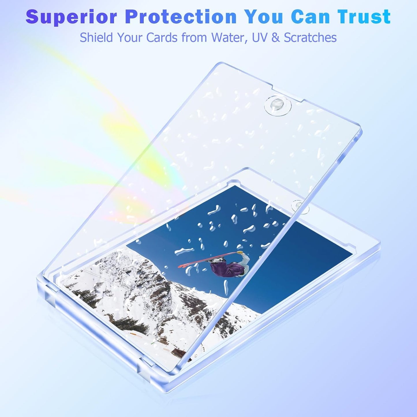 200ct Magnetic Card Holder for Trading Cards, 35 PT One Touch Card Sleeves, Hard Plastic Card Protectors Top Loaders Display Case for Baseball, Football, Sports, Game, TCG, MTG, YUGIOH