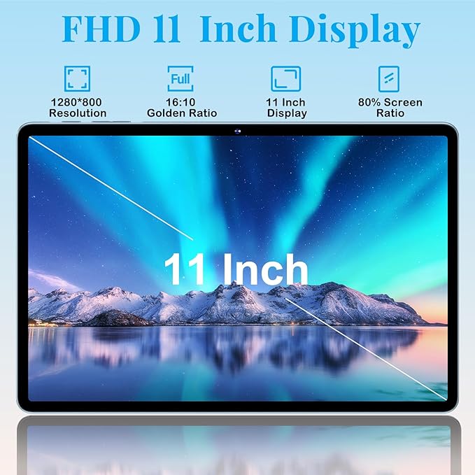 11 Inch Tablet, 2025 Android 15 Tablets with Octa Core, 24GB+256GB, 13+5MP Camera, Electronics Tablets with Widevine L1, 8000mAh Battery, 5G WiFi, GPS, HD IPS Display, 1TB Expand, BT 5.0 -Metal Blue