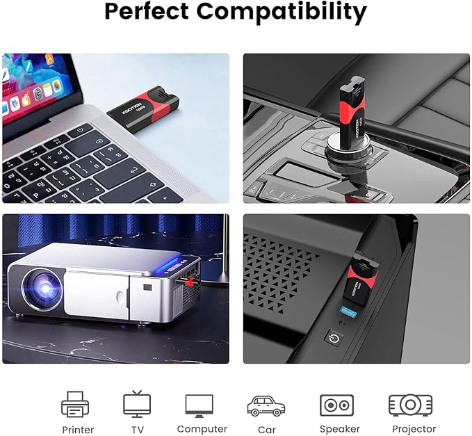 KOOTION 128 GB USB 3.0 Flash Drive Thumb Drive Retractable 128G Zip Drive Ultra High Speed USB Stick Jump Drive Rugged Memory Stick with LED Indicator for Data Storage and Transfer