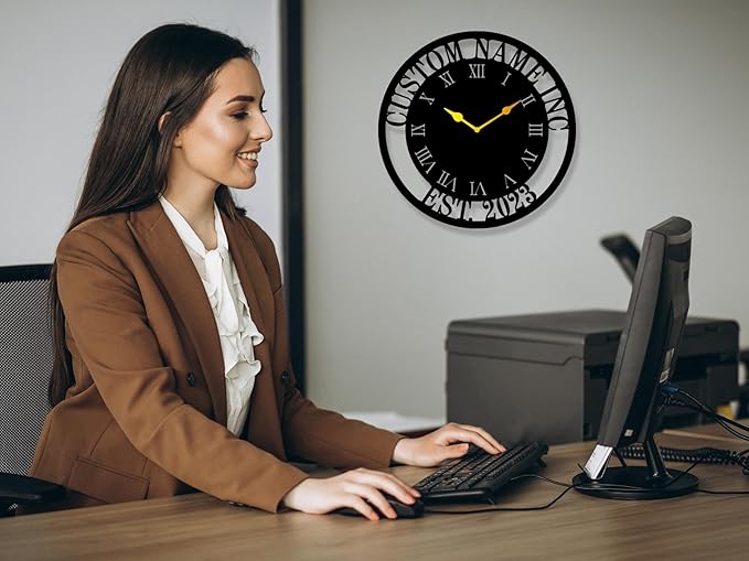 Personalized Metal Clock Sign, Custom Metal Clock,Personalized Gift, Black Gold and Silver Color Options, Housewarming Gift, Living Room Decor