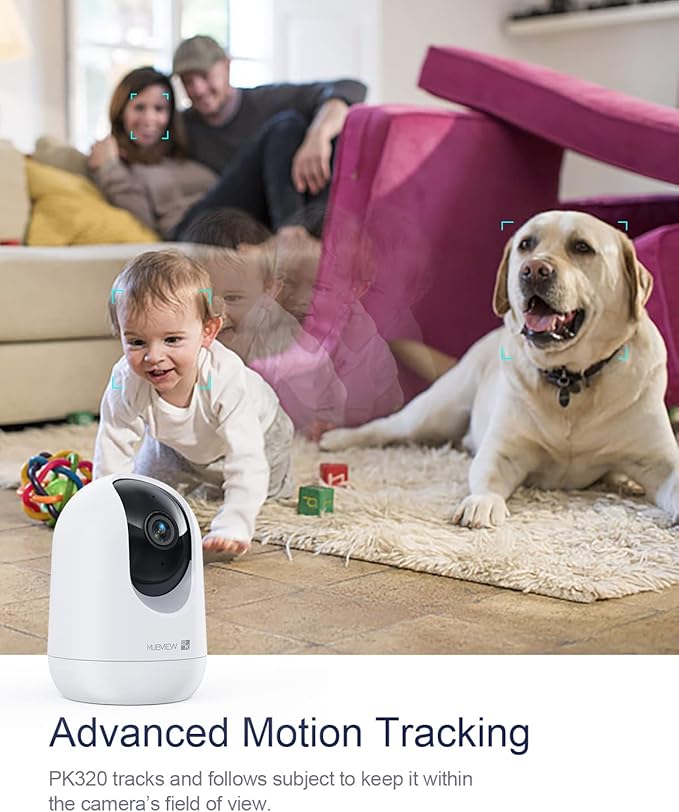 Indoor Security Camera 2K, Pet Camera with Phone App, WiFi Cameras for Home Security Camera for Dog/ Baby Monitor/Elder Pan Tilt, 5/2.4GHz, 24/7, 2-Way Talk, Human Detection, Motion Tracking, Cloud