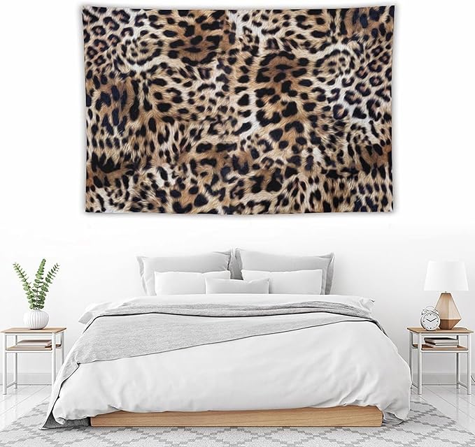 HZOHNAGO Leopard Print Tapestry Nature Wildlife Vintage Cheetah Fur Spot Animal Skin Wild Animals Spots Printed Wall Tapestry Painting Wall Hanging for Bedroom Living Room Dorm 90" W x 60" H