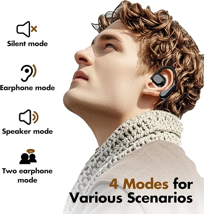 AI Translator Earbuds Real-Time Translation Earbuds 180 Languages and Accents Two-Way Translation Device for Travel Business and Learning Compatible with iOS and Android Electroplated Black