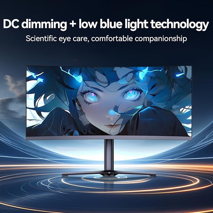 34 inch 4K Curved Monitor, WQHD (3440x1440) 165Hz 1500R Ultrawide Gaming Computer Monitor, Support Freesync,1ms Support 1 Audio Out, 2 HDMI & 2 DP, VESA Mount/Tilt Adjustable- (G34WQ)