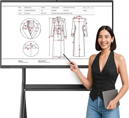 55" Smart Board, Interactive Whiteboard, 4K UHD Touchscreen, Android 13, 8+128G, All in One Smartboard for Classroom Office Home (Wall Mount Included)
