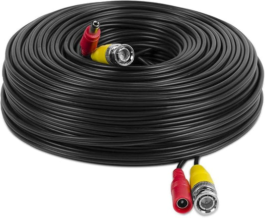Amcrest 4K Security Camera Cable 100FT BNC Cable, Camera Wire CCTV, Pre-Made All-in-One Video and Power Cable for Security Camera, HDCVI, HDTVI Camera, Analog, DVR (SCABLE4K100B-PP)