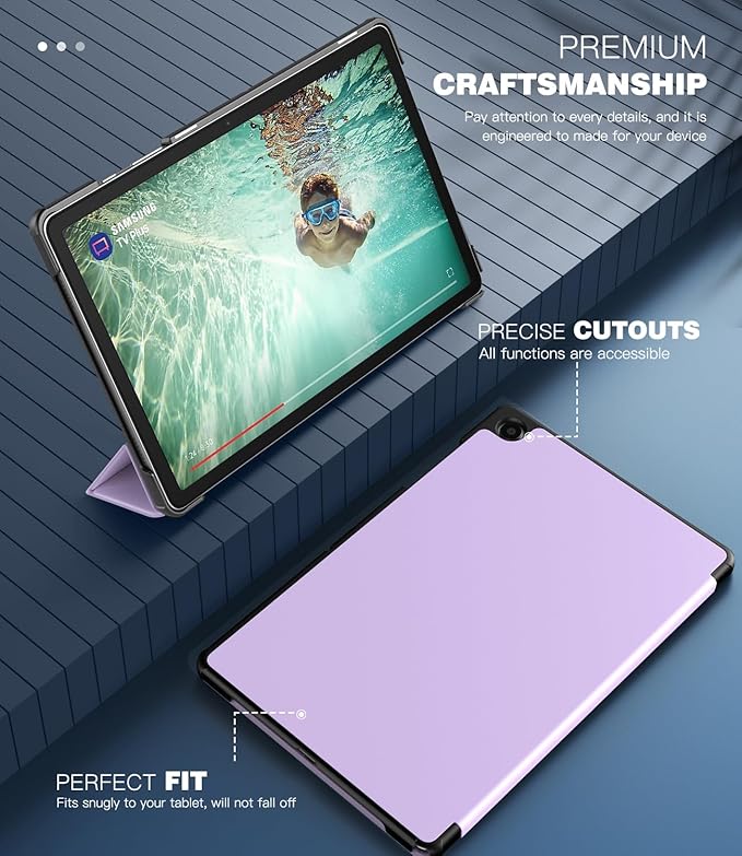 TiMOVO Case for Samsung Galaxy Tab A9+/A9 Plus 11 Inch 2023, Slim Lightweight Stand Hard Back Shell Protective Cover for Galaxy Tab A9+ Tablet SM-X210/X216/X218, Auto Wake/Sleep, Lilac