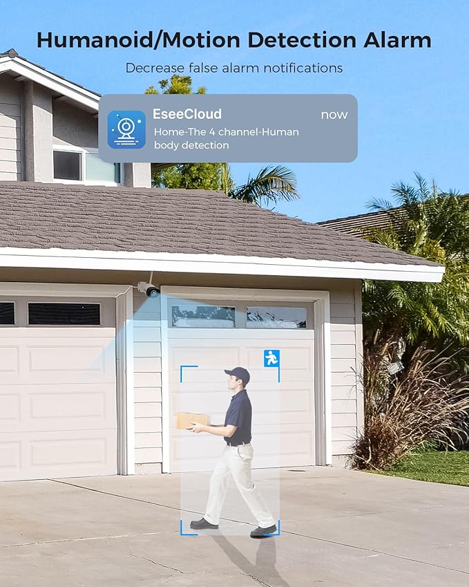 Hiseeu Wireless Security Camera System Outdoor, 5MP WiFi Camera for Home, 16CH WiFi-Pro 8 Cam-Kit, 2-Way Audio, Color Night Vision, IP66 Waterproof, 3TB Storage, 24/7 Recording, No Monthly Fees