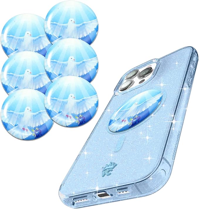 Pack of 6 EMF Stickers for Cell Phone- 5G Ready Harmonizer Stickers Proudly Made in USA for Cell Phones, Laptops or Tablets- EMF mega Shield for All Electronic Devices (Wings of Peace)