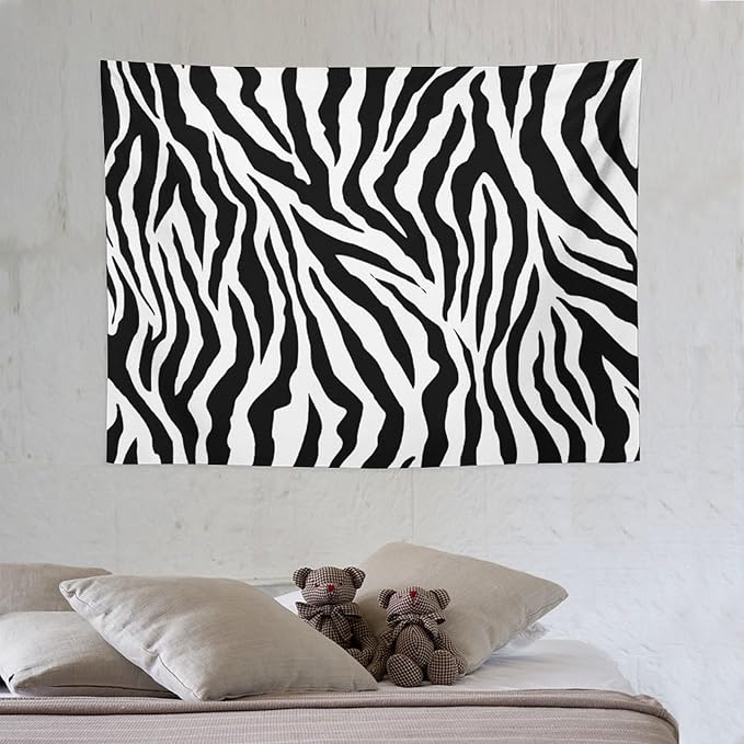 HZOHNAGO Zebra Print Tapestry Nature Wild Animals Black and White Stripe Printed Wall Tapestry Painting Wall Hanging for Bedroom Living Room Dorm 40" W x 30" H