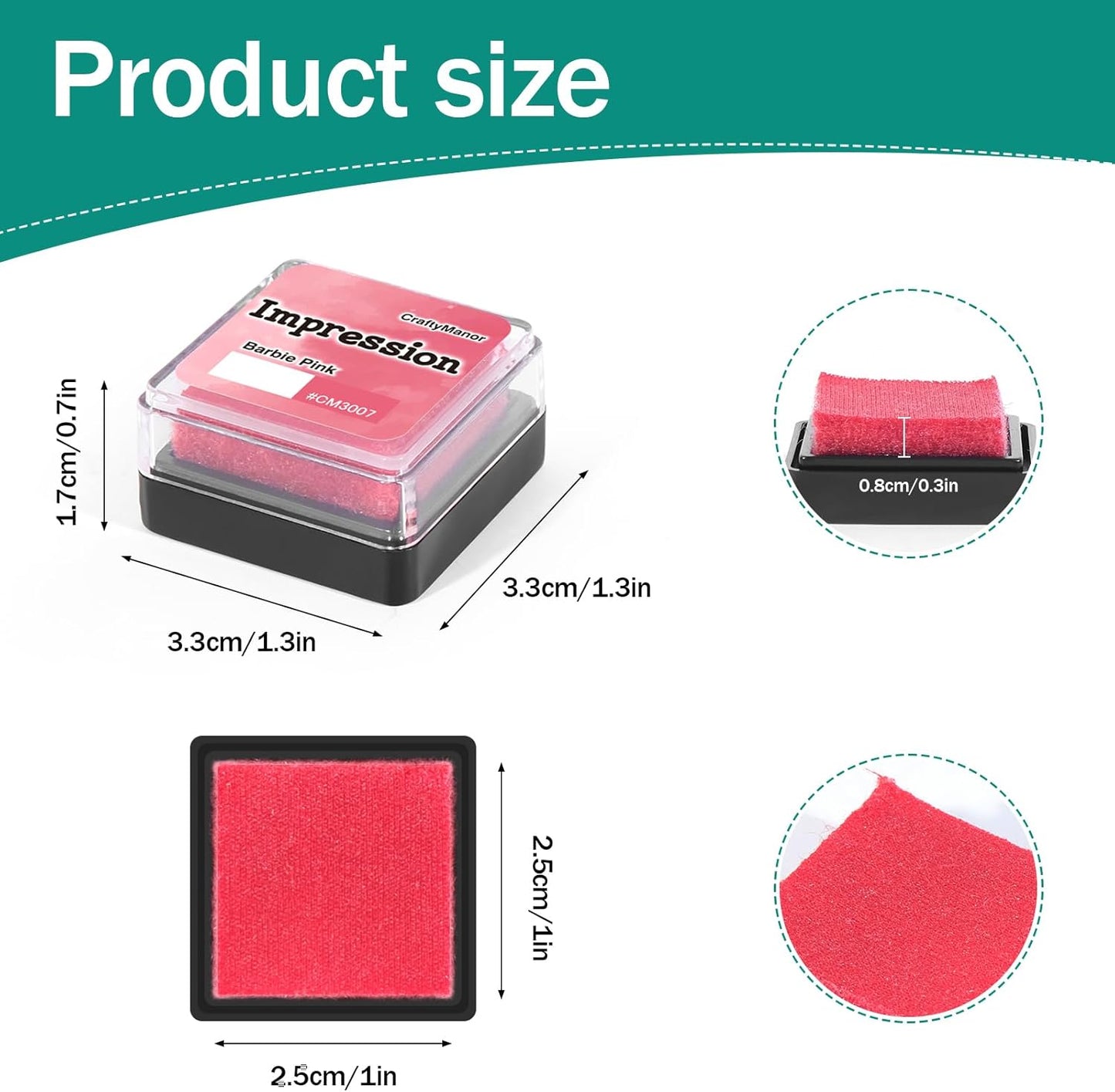 CraftyManor Mini Smudge Ink Pads for Stamps, Water Based Halo Dye Stamp Pad for Scrapbooking, DIY Craft Scrapbook Supplies for Adults (8 Colors)