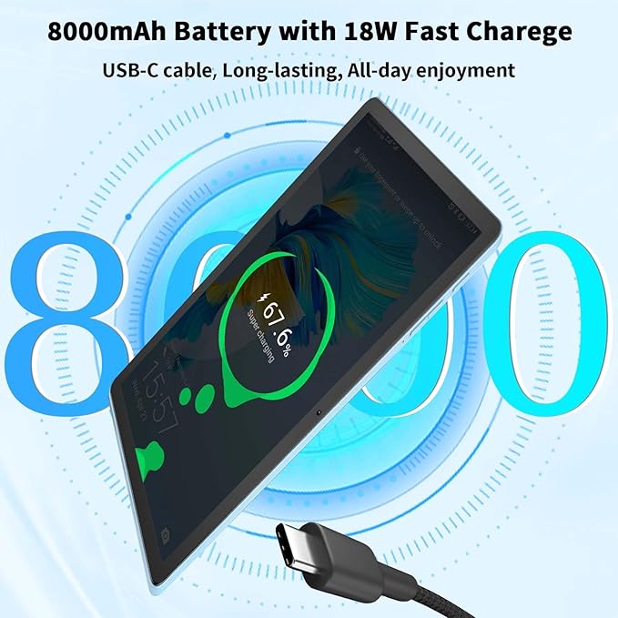 2026 Upgraded Android 15 Tablet, 11 inch Tablets with Keyboard, 24GB+128GB+2TB Expand, Octa-Core, 8000mAh, Gemini AI, 5G/2.4G WiFi, BT5.0, GMS, GPS, 2 in 1 Tablets with Case, Mouse, Stylus(Green)