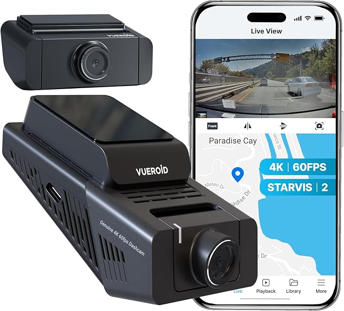S1 4K Infinite 2CH Dash Cam Front and Rear Car Camera, 4K, 2.5K Dashcam for Car, STARVIS 2, Night Vision, 24/7 Recording, 5G WiFi GPS, Car Surveillance Camera, Gifts for Men Women