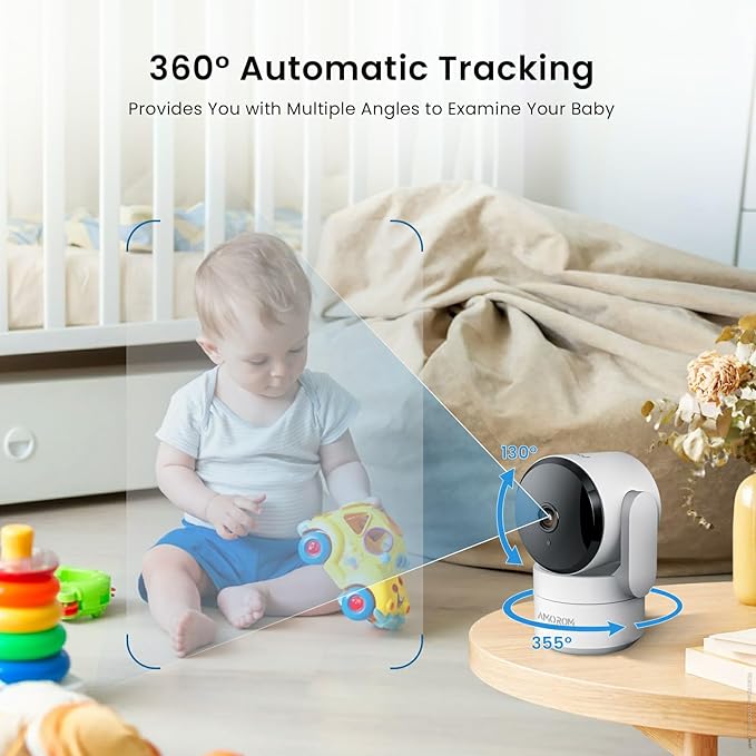 Pet Camera, Baby Camera, 2K 360° Home Security Camera, Night Vision, 2-Way Audio, AI Motion Detection, Works with Alexa & Google Assistant, Support 2.4GHz & 5GHz WiFi