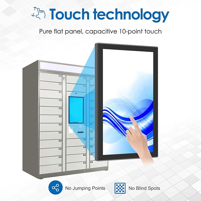 23.8 Inch 10 Points PCAP Open Frame Touch Screen LCD Display Monitors 1920x1080 Black with 1000 Nits Brightness