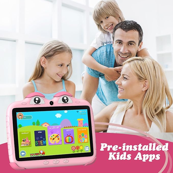 Kids Tablet 7 Inch 32GB with WiFi, Toddler Tablet for Kids Software Installed Parental Control, Children Learning Android Tablets for Toddlers Boys Girls