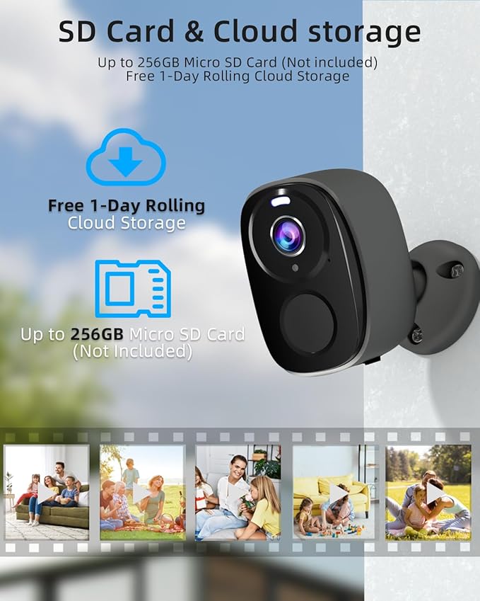 ELECCTV 5G/2.4G WiFi Security Cameras Wireless Outdoor, 2K 5G Security Camera with AI Motion Detection, Color Night Vision, Siren, IP65, 2-Way-Audio, Support Alexa&Google Assistant, Cloud/SD (1)