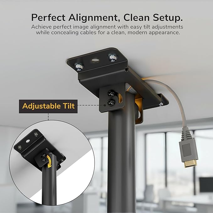 Mount-It! PRO Projector Ceiling Mount, 23.8-35.6" Extension, Heavy-Duty Commercial Grade Ceiling Projector Bracket, 77 Lbs Weight Capacity