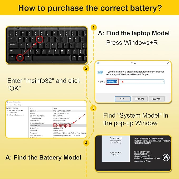 50WH WDX0R Laptop Battery Replacement for Dell Inspiron 13/15/17 5000/7000 5368 5378 7378 5568 5578 5580 5767 5770, Latitude 3180-3590, Vostro 5568 5468 Compatible WDXOR P69G 3CRH3