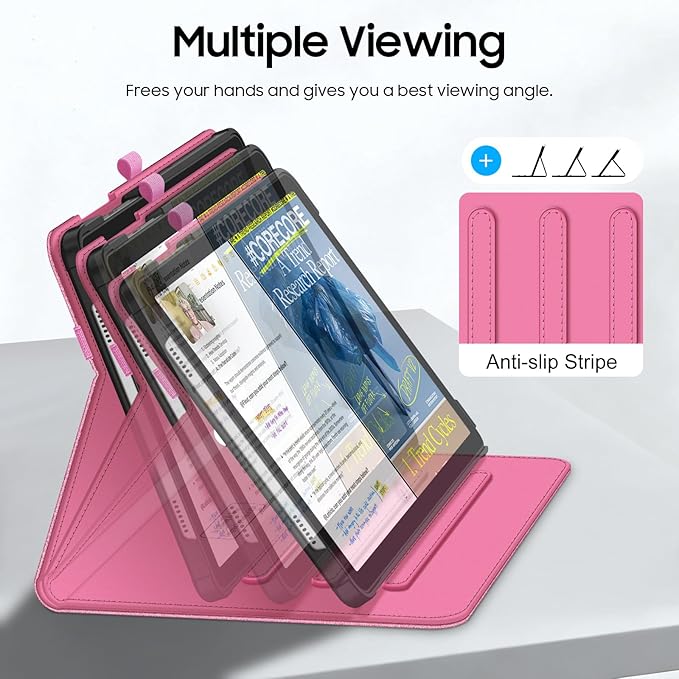 Fintie Case for Samsung Galaxy Tab A9 Plus/A9+ 5G 11 Inch 2023 Model (SM-X210/X216/X218), Multi-Angle Viewing Smart Stand Back Cover with Pocket Auto Wake/Sleep, Glittering Pink