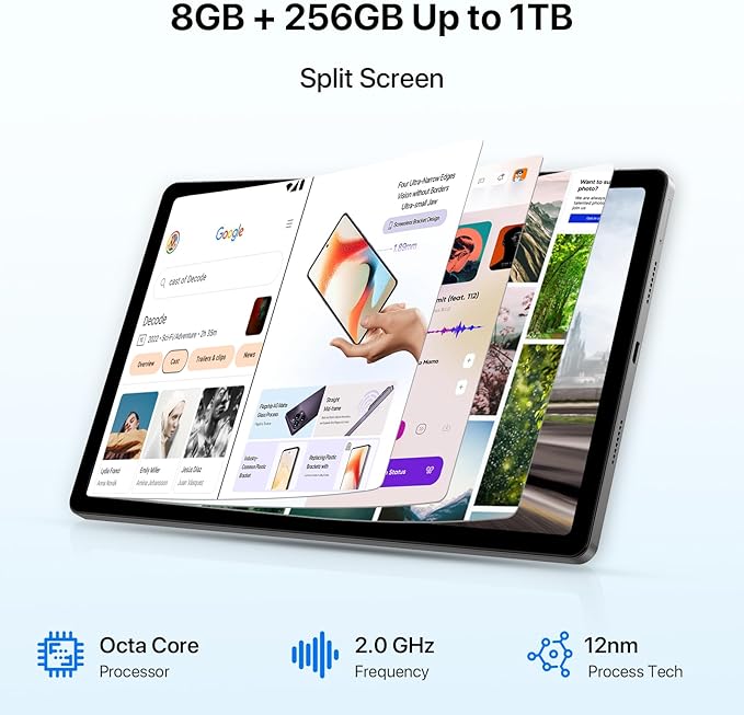 UMIDIGI A15 TAB Tablets, 11 inch Android Tablet with Dual SIM 4G LTE, 16GB RAM 256GB ROM (1TB Expand), Cellular and WiFi, 7500mAh 20W Fast Charge, Octa-Core Gaming Tablet, Stylus Pen, 13MP Camera