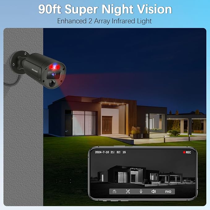 【2-Way Audio & 130° Wide Angle】 Outdoor Wired Security Camera System, Wired Cameras for Home Security, POE Video Surveillance Systems